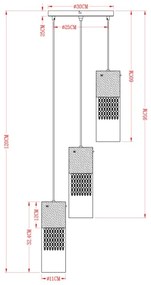 Globo 15908-3G - Luster na lanku WEMMO 3xE27/60W/230V pr. 30 cm zlatá