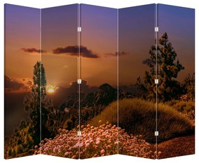 Paraván - Príroda so západom slnka (210x170 cm)