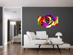 Obraz - Farebná ruža (90x60 cm)