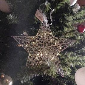 DECOLED Vánoční kovová dekorace, hvězda, průměr 30 cm s 20 LED světly