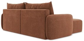 Rozkladacia/s úložným priestorom rohová pohovka v tehlovej farbe (ľavý roh) Kalena – Makamii