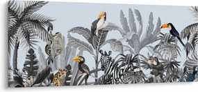Obraz - Ilustrovaná džungľa (120x50 cm)