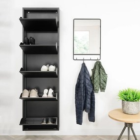 Čierna kovová skrinka na topánky Billy – Spinder Design