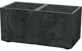 Kvetináč SIERRA CASE BETON EFFECT 57,7 cm , čierny, S