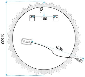 Tutumi Tutumi, LED zrkadlo 60cm YH-3564, HOM-01500