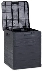 Úložný box na podušky Woody tmavosivá, 90 l