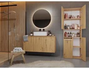 Kúpeľňová skrinka s košom na bielizeň ATSO 3 - dub artisan