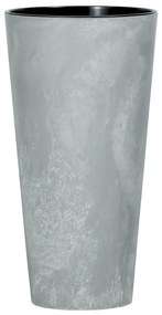 Kvetináč TUBUS SLIM BETON EFFECT s vložkou 25 cm,sivý, 25 cm