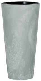 Kvetináč TUBUS SLIM BETON EFFECT s vložkou 25 cm,sivý, 25 cm
