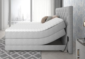 Box spring posteľ Clif 180x200, modrá, elektrické polohovanie