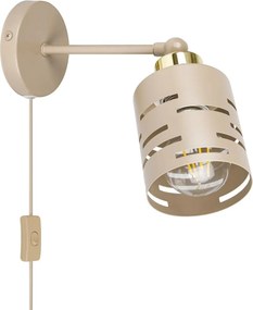 Nástenné bodové svietidlo s vypínačom ELEN 1xE27/35W/230V béžové/zlaté