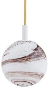 Argon 8451 - Luster na lanku ALMIROS 1xE14/7W/230V pr. 12 cm alabaster biela/zlatá