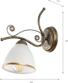 Nástenná lampa RETRO II 1xE27/60W/230V zlatá patina