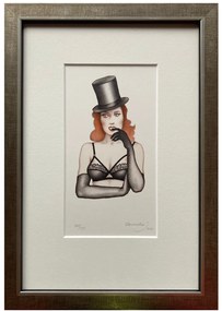Jelenová Veronika - Burleska černý klobouk | 21.1x29.6