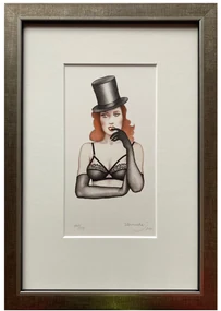 Jelenová Veronika - Burleska černý klobouk | 21.1x29.6