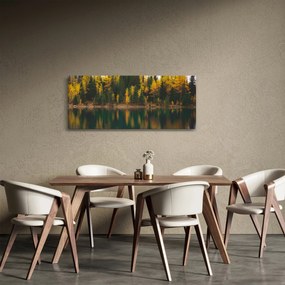 Obraz lesného jazera (120x50 cm)