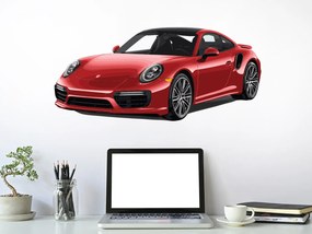 Porsche 911 textilní prelepiteľná nálepka na stenu 47 × 22 cm