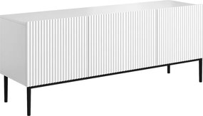 TV stolík Nicole 150 cm - biely mat / čierne nožičky