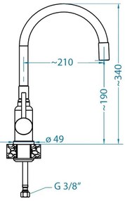 ALVEUS 1144433 - Drezová batéria s flexibilným ramienkom MINTAS 34 cm matná čierna