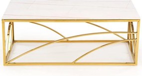 Konferenčný stolík Universe 3 biela mramor/zlatá