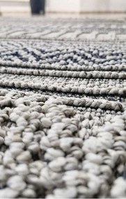 HU Sivo-béžový pruhovaný koberec Boho 878-S Rozmer: 60x100 cm