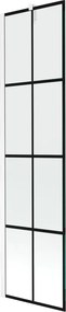 Mexen Next, vaňová zástena 1-krídlová 50 x 150 cm, fixné krídlo, 6 mm číre sklo s čiernym vzorom, biely profil, 895-050-000-00-77-20