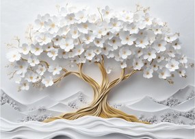 Obraz – 3D elegantný strom života plný kvetov (70x50 cm)