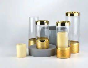 Sklenená váza Serenite 25 cm číra/zlatá
