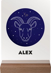 ČistéDrevo Vaše znamenie s menom na akrylovom skle - tmavý stojan Zvolte znamení zvěrokruhu: Blíženci