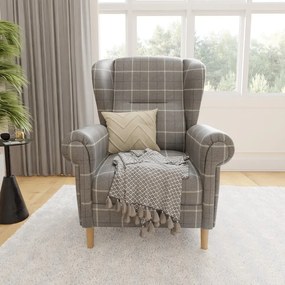 Sivé kreslo ušiak Swan – Ropez