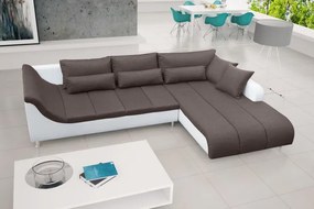 LOFT rohová sedacia súprava, Ľavá, biela/čierna (soft 17/inari 100)