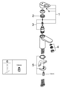 GROHE 23337000 - Umývadlová batéria BAULOOP DN 15 lesklý chróm