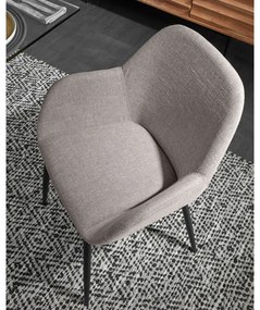 Sivé čalúnené jedálenské kreslo Konna – Kave Home