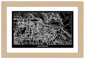 Gario Plagát Plán mesta Amsterdam Farba rámu: Bez rámu, Rozmery: 45 x 30 cm