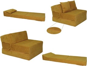 Rozkladacie molitanové kreslo (matrace) DOT - medovo žlté