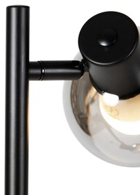 Inteligentná stojaca lampa čierna s dymovým sklom vrátane 3 Wifi P45 - Vidro