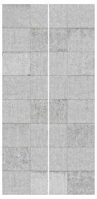 Súprava posuvnej záclony - Concrete Tile Look Grey -2 panely