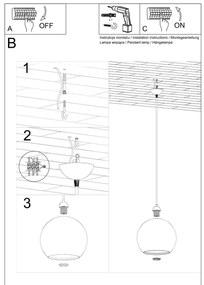 Závesné svietidlo Ball, 1x transparentné sklenené tienidlo