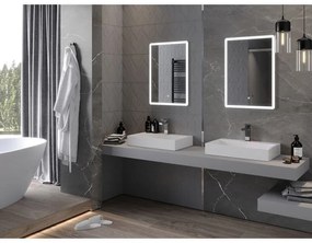 Mexen Navia, LED kúpeľňové zrkadlo s podsvietením 50 x 70 cm, 6000K, ochrana proti zahmlievaniu, 9803-050-070-611-00