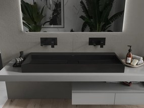 Mexen Ava, umývadlo na dosku z konglomerátu B/O 120 x 46 cm, čierna matná, 23011270
