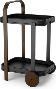 XXXLutz SERVÍROVACÍ VOZÍK, čierna, farba vlašského orecha, 44/80/50 cm Umbra - Barový nábytok - 007422028801