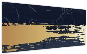 Obraz - Modrá a zlatá abstrakcia N⁰2 (120x50 cm)