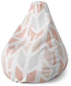 Sablio Sedací vak Pear Svetlé kosodĺžniky - 70 x 95 x 15 cm