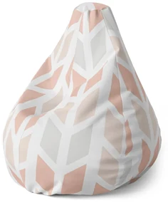 Sablio Sedací vak Pear Svetlé kosodĺžniky - 70 x 95 x 15 cm