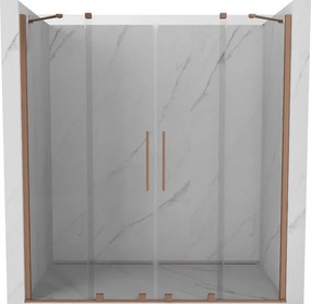 Mexen Velar Duo, posuvné dvere do otvoru 170x200 cm, 8mm číre sklo, medená matná, 871-170-000-02-65