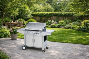 Plynový gril BestBerg BBBQ-24ST / 5 horákov / 15,75 kW / strieborná