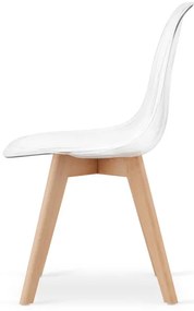 Set styroch jedálenských stoličiek KITO priesvitné / naturálne nohy (4 ks)