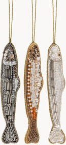 Ručne vyrobené vianočné ozdoby Sardine, 3 ks