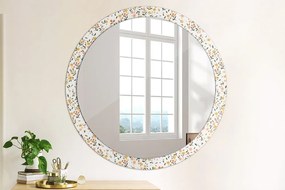 Okrúhle ozdobné zrkadlo Malé sladké kvety fi 100 cm