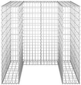 Gabiónová stena na odpadkový kôš, oceľ 110x100x110 cm